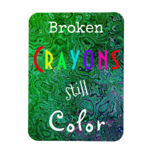 Flexible Colorful Broken Crayons Still Color Magnet 3"x4"