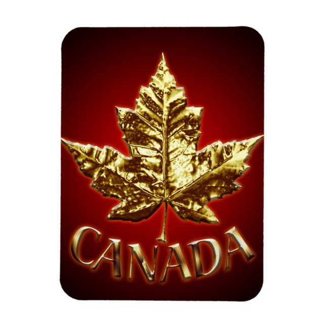 Flexible Cool Canada Magnet Gold Canada Leaf Souvenir (Vertical)