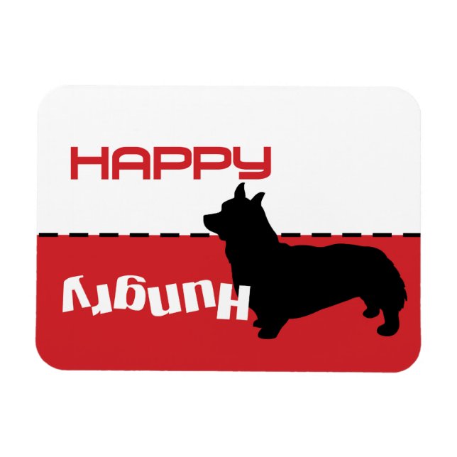 Flexible Corgi Chien nourrir Feeding Me Magnet Chien a faim (Horizontal)