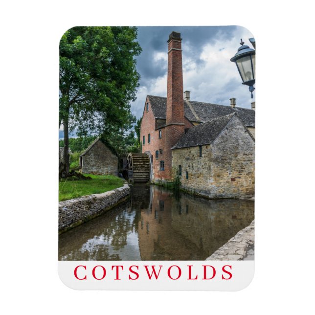 Flexible Cotswolds Lower Slaughter watermill fridge magnet (Vertical)