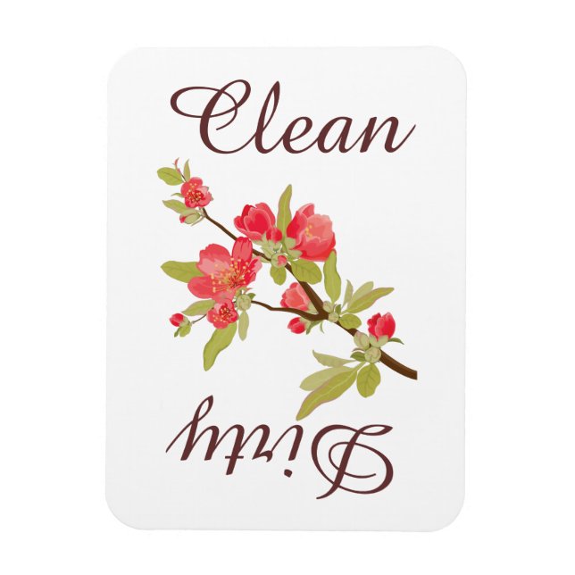 Flexible Country Pink Tree Blossing Lave-vaisselle Magnet (Vertical)