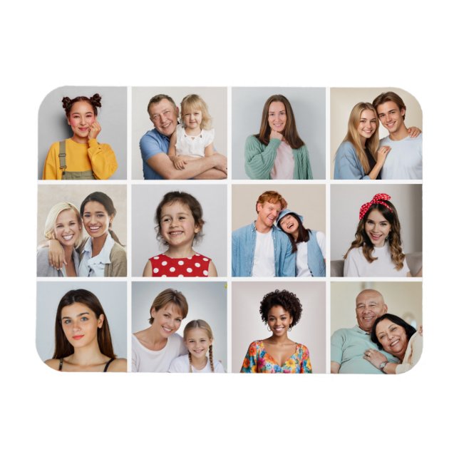 Flexible Créez votre propre 12 Photo Collage Magnet (Horizontal)