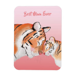Flexible Cute mother and baby tiger magnet