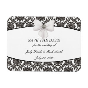 Flexible Damask Elegance Wedding Enregistrer La Date Magnet