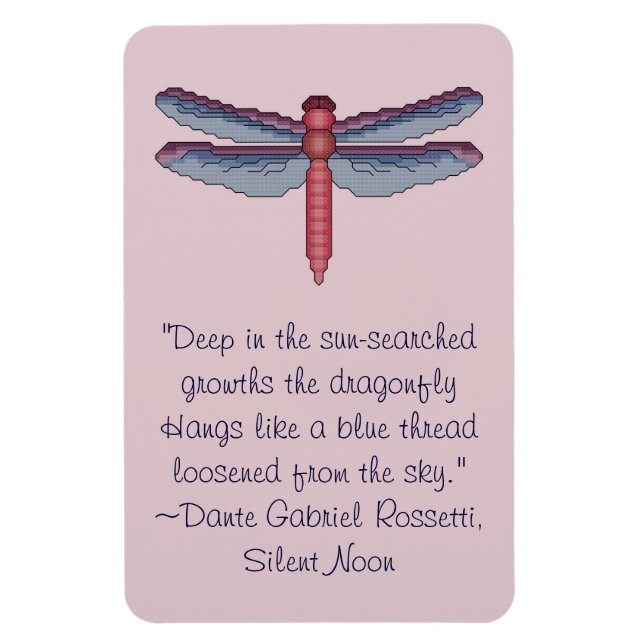 Flexible Dante Gabriel Rossetti Dragonfly Magnet (Vertical)