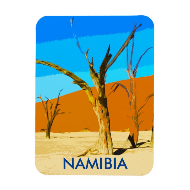 Flexible Deadvlei Namibie Travel Vintage Art Magnet (Vertical)