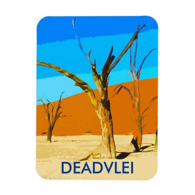 Flexible Deadvlei Namibie Travel Vintage Art Magnet (Vertical)