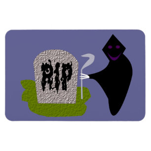 Flexible Death in the Cemetery Halloween Magnet