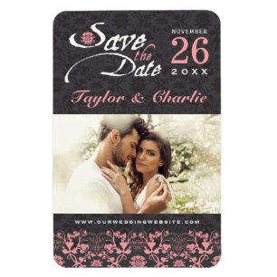 Flexible Dentelle Vintage Damas Enregistrer la date Magnet