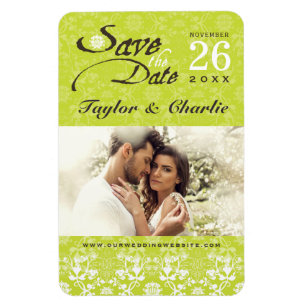 Flexible Dentelle Vintage Damas Enregistrer la date Magnet 
