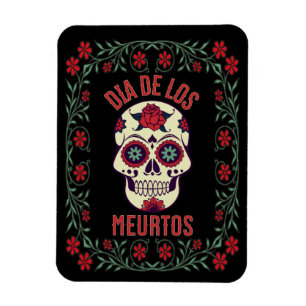 Flexible Dia de los Muertos Magnet crâne de sucre
