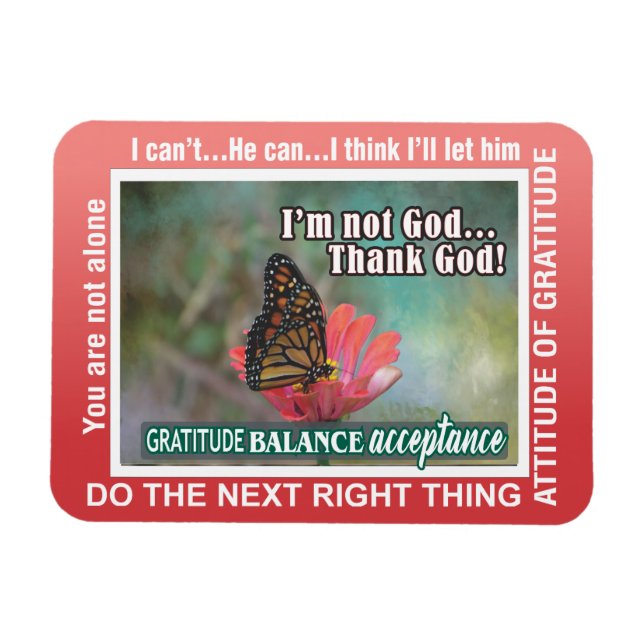Flexible Dieu merci slogans papillons Magnet (Horizontal)