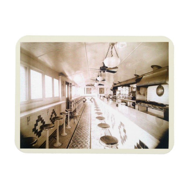 Flexible Diner Interior, 1920s Deco Vintage Magnet (Horizontal)