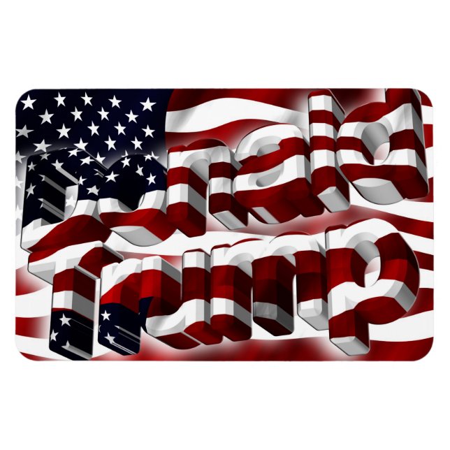 Flexible Donald Trump red, white, and blue patriotic magnet (Horizontal)
