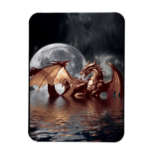 Flexible Dragon & Moon Imaginaire Magnet d'art