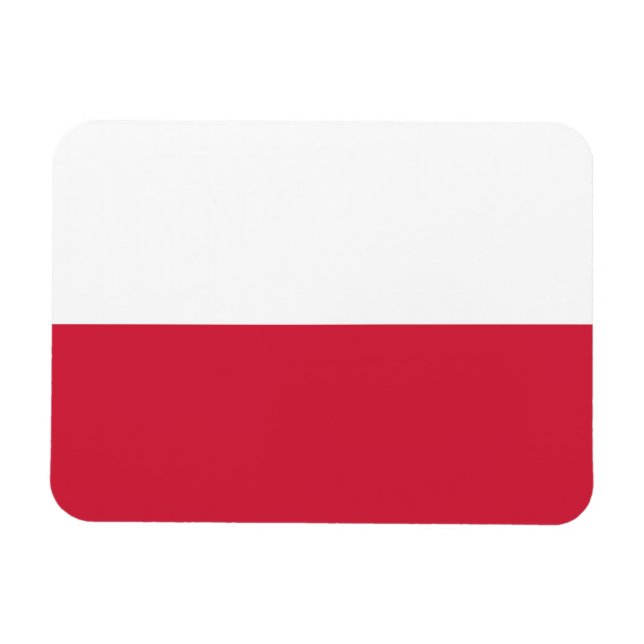 Flexible Drapeau de la Pologne Premium Flex Magnet (Horizontal)