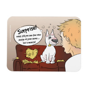 Flexible Drôle Bull Terrier Cartoon Magnet Fridge