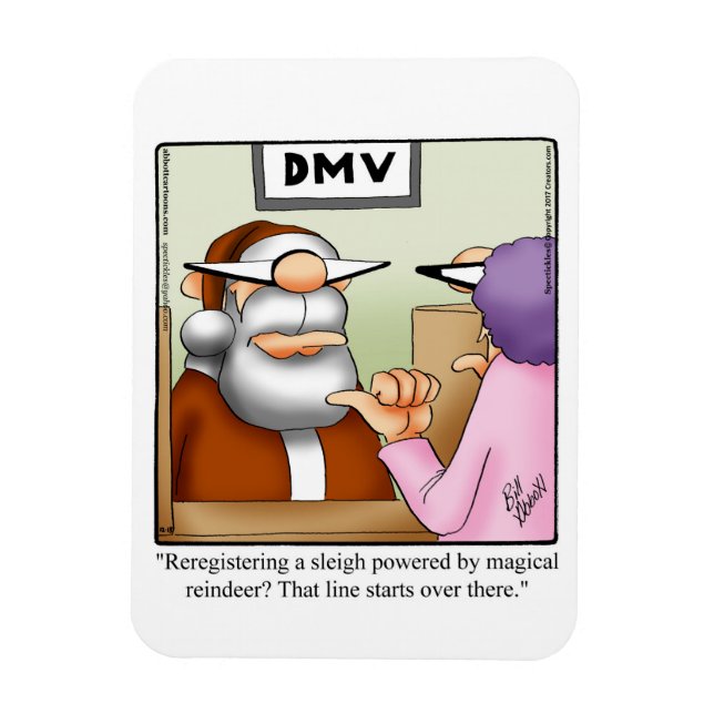 Flexible Drôle Père Noël chez DMV Humour Magnet Cadeau (Vertical)
