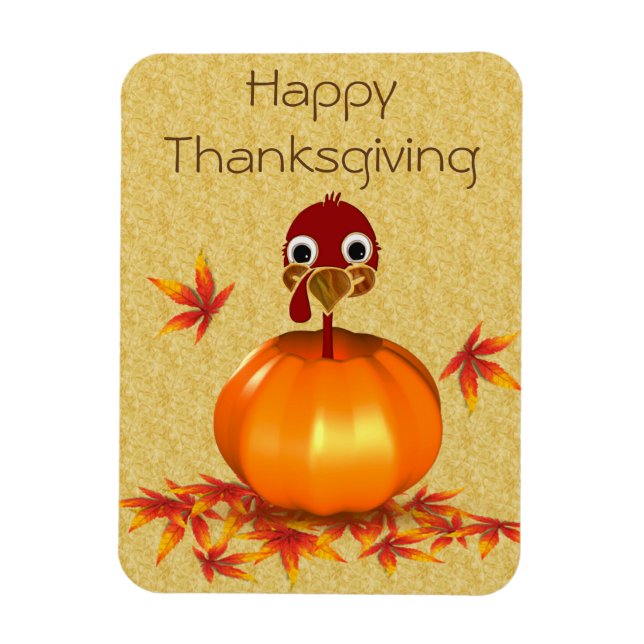 Flexible Drôle Thanksgiving Turquie en Citrouille - Magnet (Vertical)