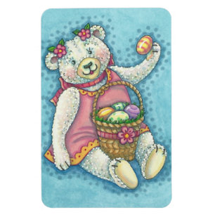 Flexible EASTER EGG TEDDDY BEAR MAGNET Grand Rectangle