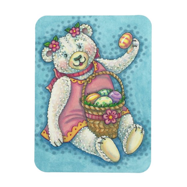 Flexible EASTER EGG TEDDDY BEAR MAGNET Rectangle (Vertical)