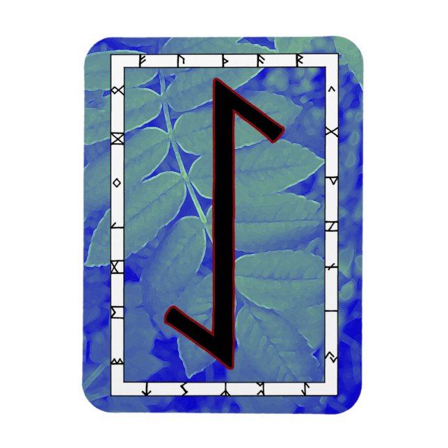 Flexible Eihwaz Viking Rune Magnet - Persévérance Centrée! (Vertical)