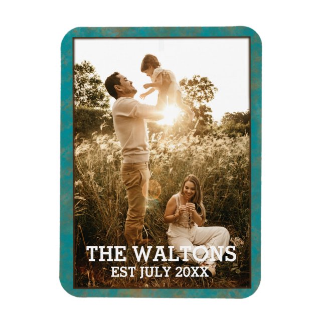 Flexible Élégant Cuivre Et Magnet photo Turquoise (Vertical)