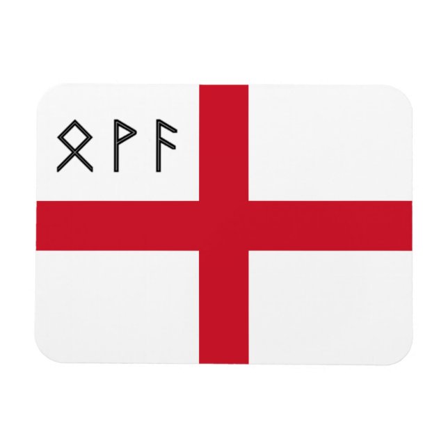 Flexible England Magnet - Drapeau avec Runes Anglo-Saxon (Horizontal)