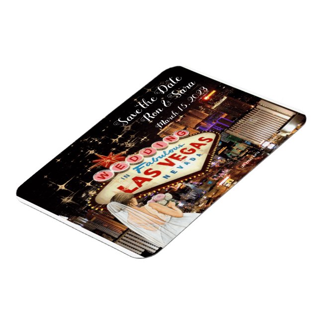 Flexible Enregistrer la date Las Vegas Mariage Magnet (Côté Gauche)