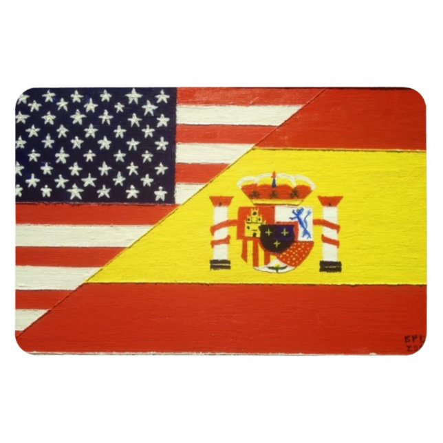 Flexible Espana y Los Estados Unidos Magnet (Horizontal)
