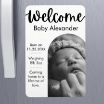 Faire-part de naissance bébé - Magnet photo en arc