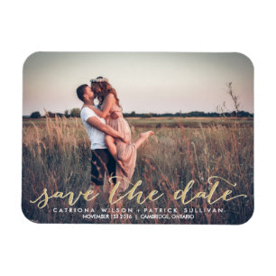 Flexible Faux Gold Parties scintillant Script Magnet Réserv