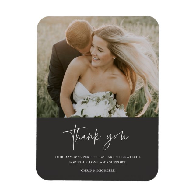 Flexible Favorite Wedding Day Photo Thank You Magnet (Vertical)