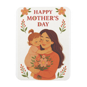 Flexible Fête des mères Magnet mignonne maman et enfant lus