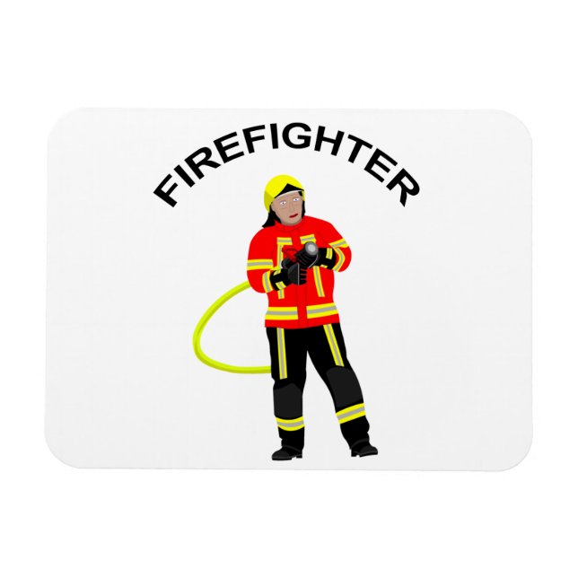 Flexible Feuerwehrmann in Einsatzkleidung Magnet (Horizontal)