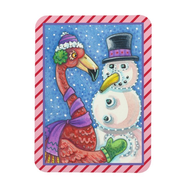 Flexible Flamant rose ROSE CHRISTMAS CHRISTMAS MAGNET Recta (Vertical)