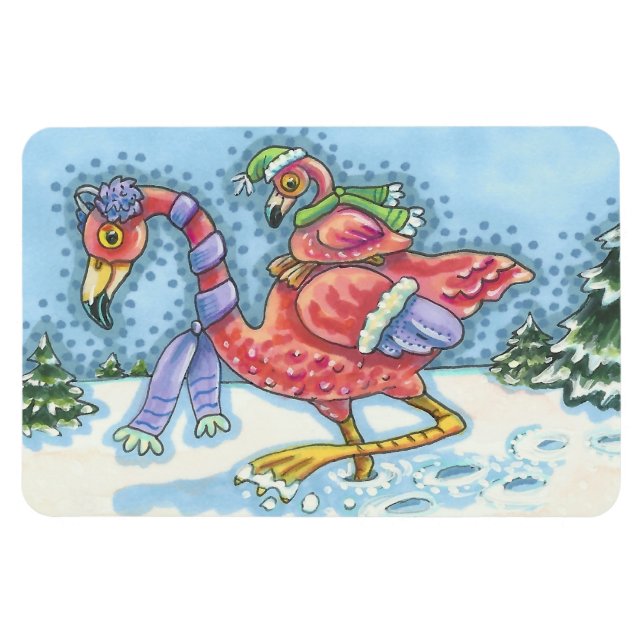 Flexible Flamant rose ROSE PROFONDE NEIGE NOËL MAGNET Recta (Horizontal)
