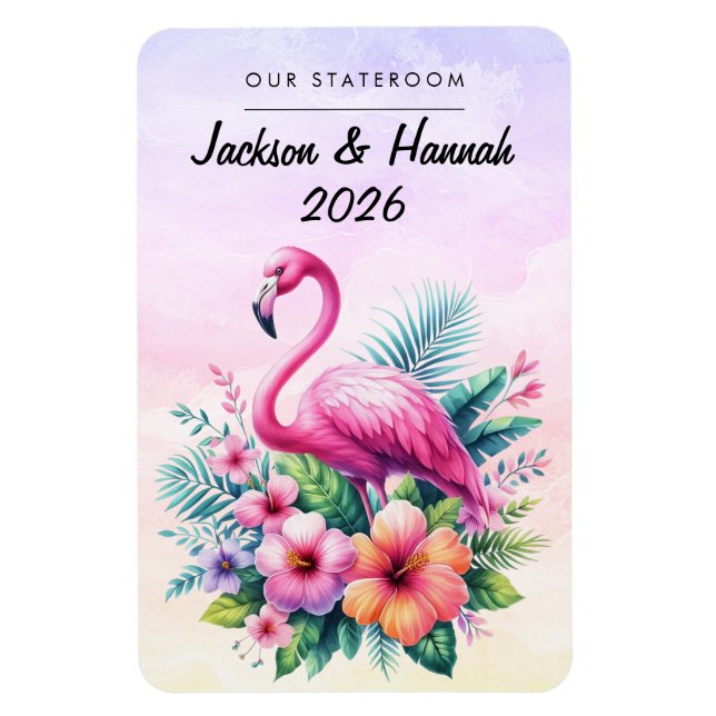Flexible Flamingo Cruise Ship Stateroom Magnet (Vertical)