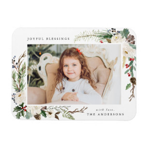Flexible Fleur d'hiver Magnet de photo de vacances