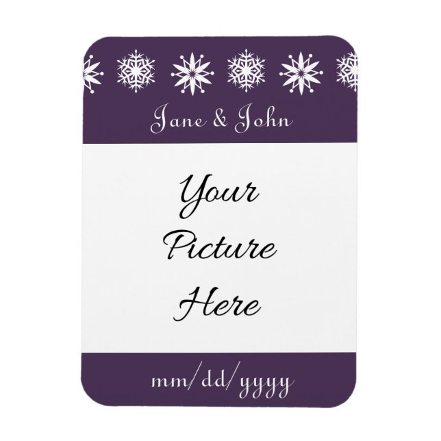 Flexible Flocons d'hiver en violet Magnet de sauvegarde de  (Vertical)