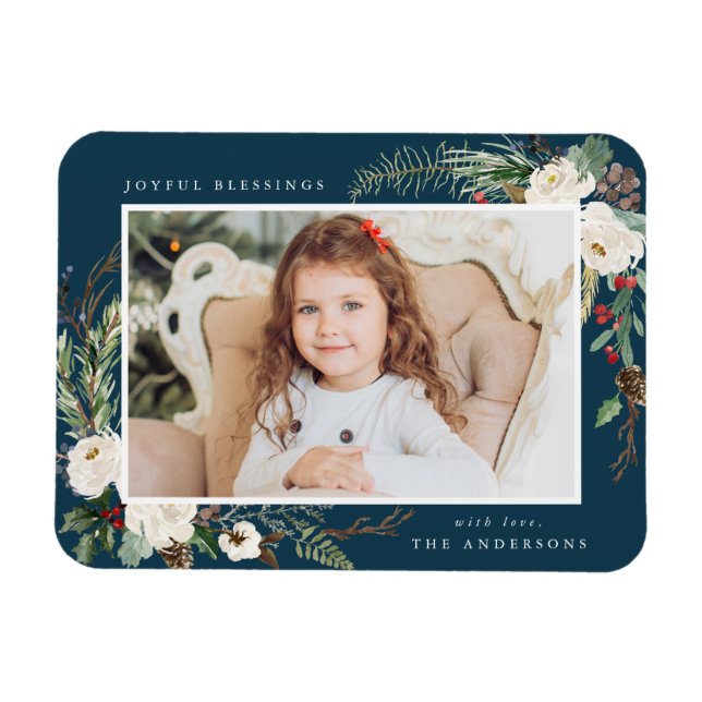 Flexible Floral d'hiver | Magnet photo de vacances (Horizontal)