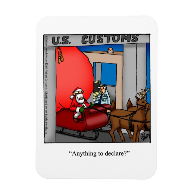 Flexible Funny Santa At Customs Humor Magnet Gift (Vertical)