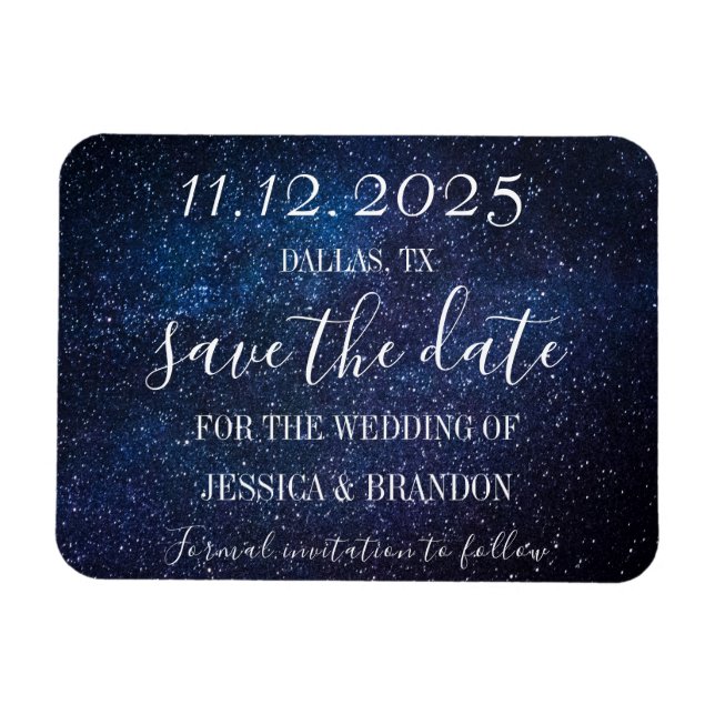 Flexible Galaxy Starry Night Marine Blue Mariage Magnet (Horizontal)