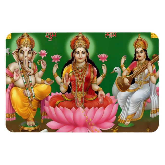 Flexible Ganesha, Lakshmi & Saraswati Magnet (Horizontal)