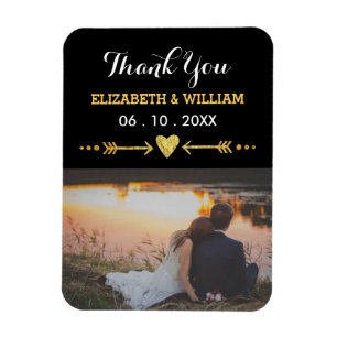Flexible Golden Motif Mariage Magnet Favoriser Merci photo