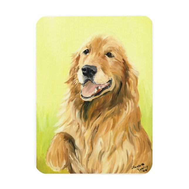 Flexible Golden Retriever Dog Art Magnet (Vertical)