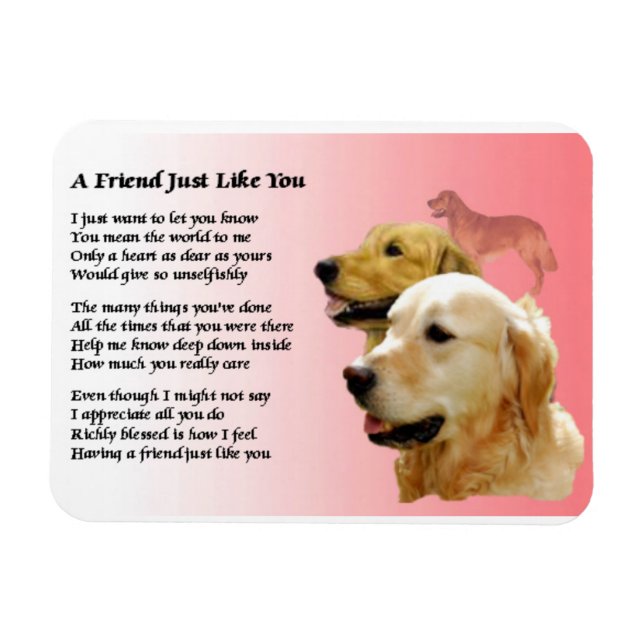 Flexible Golden Retriever Friend Poem Magnet (Horizontal)