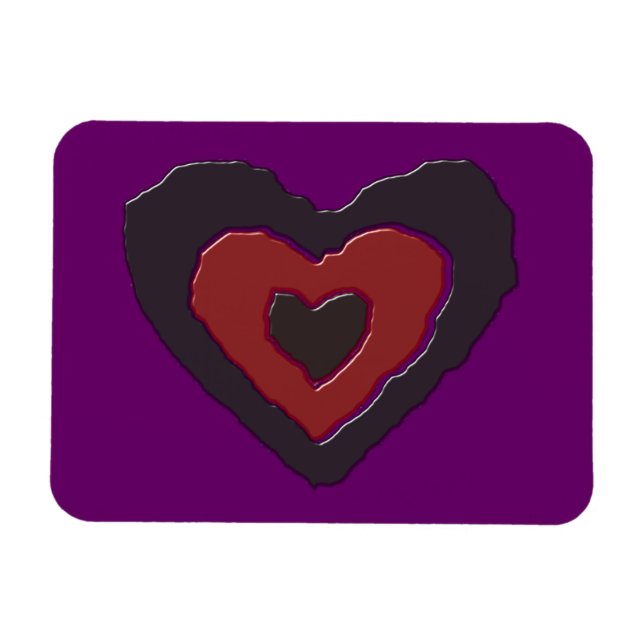 Flexible Gothique Fondre Amour Magnet Coeur (Horizontal)