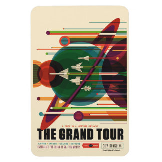 Flexible Grand Tour - Retro NASA Travel Poster Magnet