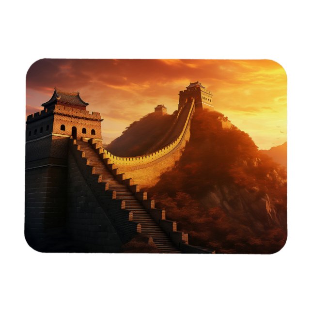 Flexible Grande Muraille de Chine Sunset Magnet - Majestic  (Horizontal)